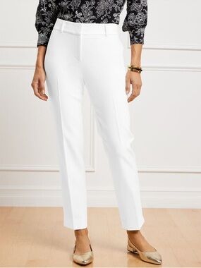 Talbots White HAMPSHIRE Curvy Chinos with Tan Lining